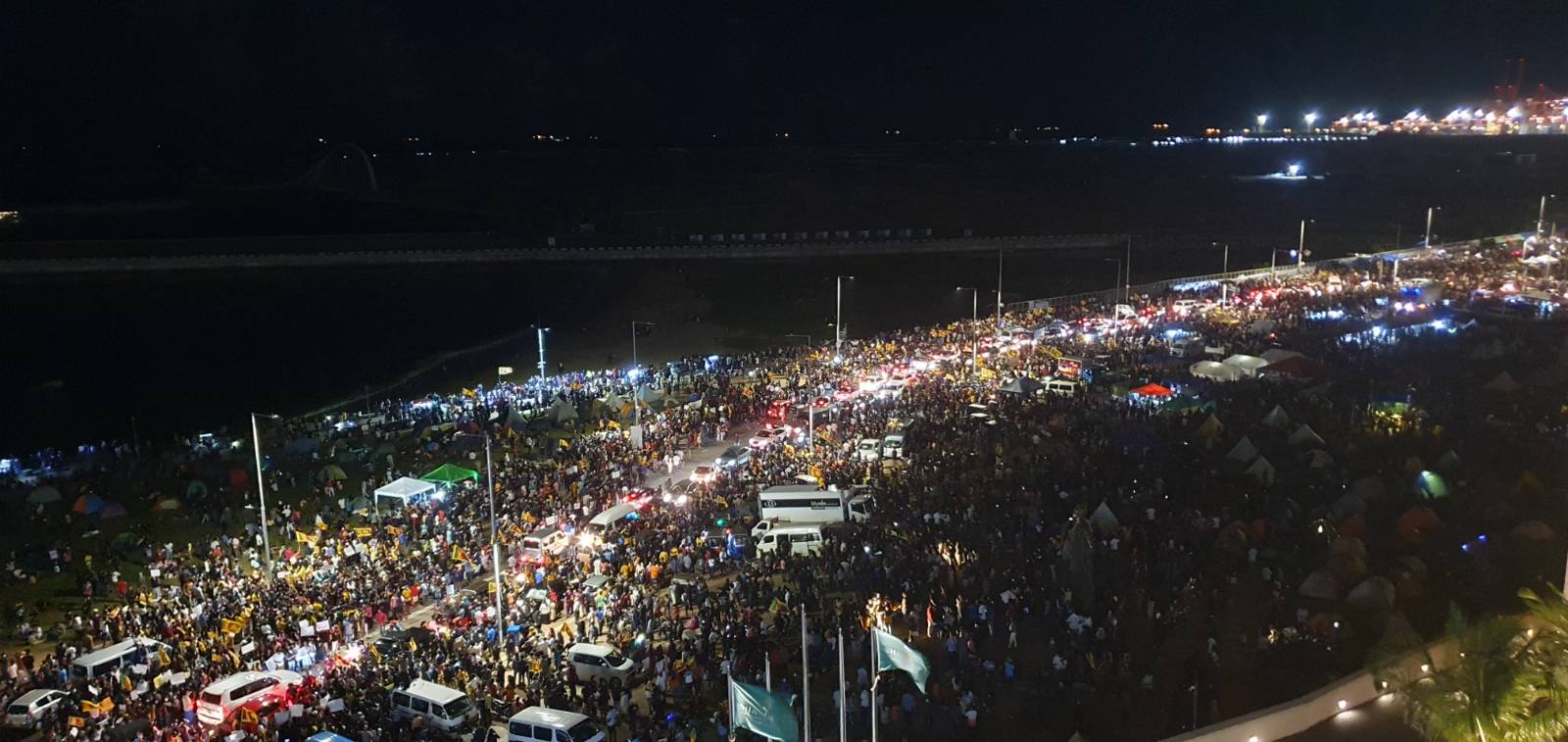 Thousands gathered at Galle Face each night adding to the communities already tented there; making the Gota Go Home Village a 24/7 affair during its first couple of months. 13 April 2022. Photo by Tineeka de Silva.